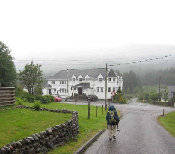 Arrival at the Bridge of Orchy Hotel. Warmth, dryness and a bottle of cider.