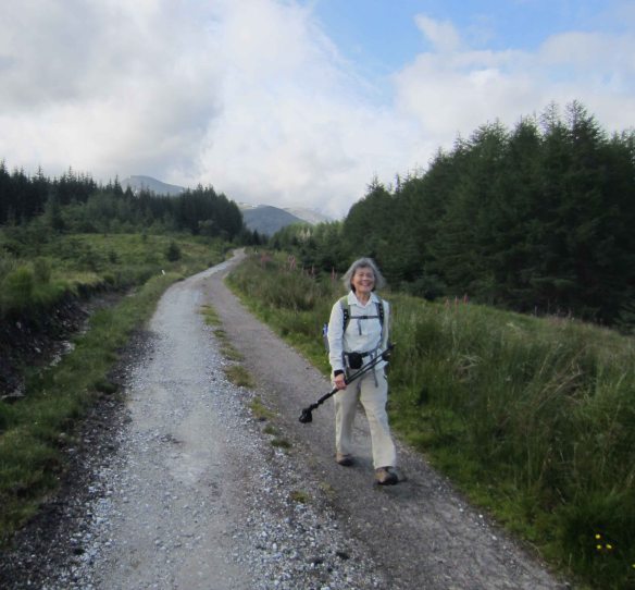 A hardened walker: Emmy strides that path between Spean Bridge and Fort William.  