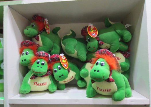 ... and cutsie-pie stuffed Nessie monsters to help tolddlers get to sleep after their Nessie story.
