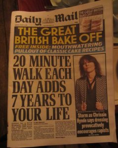 Hmmm... after a day of walking through steady rain, this headline is not much consolation.